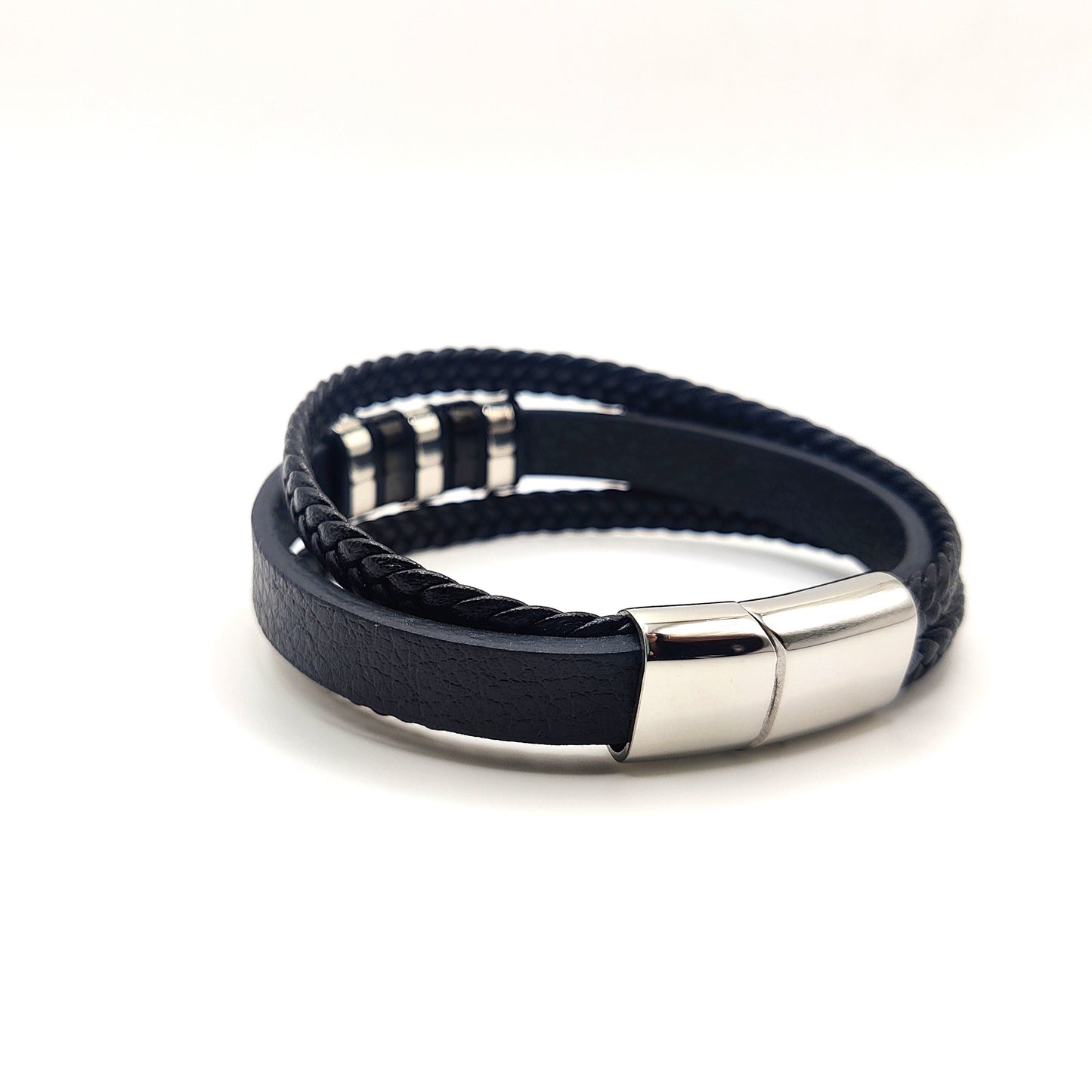 Svart armband herr läder, presentask, MAVN Of Sweden, armband, herr, läderarmband, stilrent, mode, accessoar