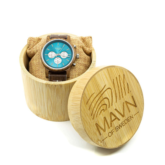 herrklocka, träklocka, handgjord, hållbar, Quartz, lättviktig, presentidé, MAVN Of Sweden